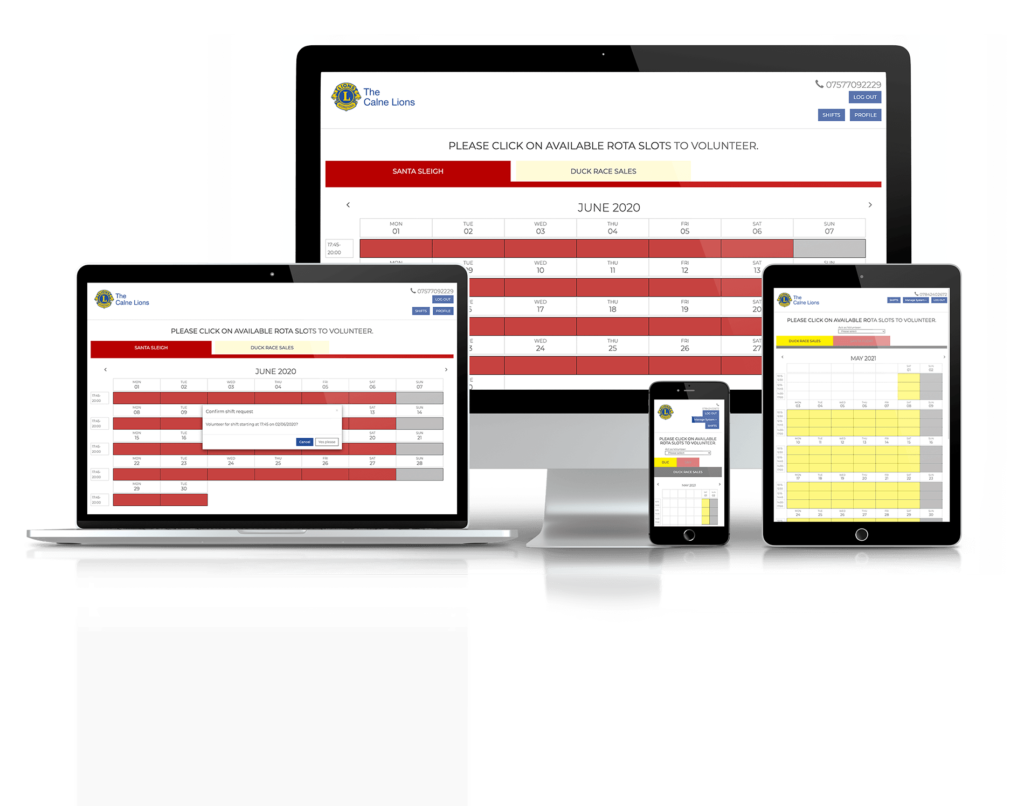 Rota System Displayed on Screens
